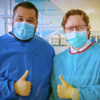 dr. D.Teslenko with prof. Joachim Oertel (Homburg; Germany)